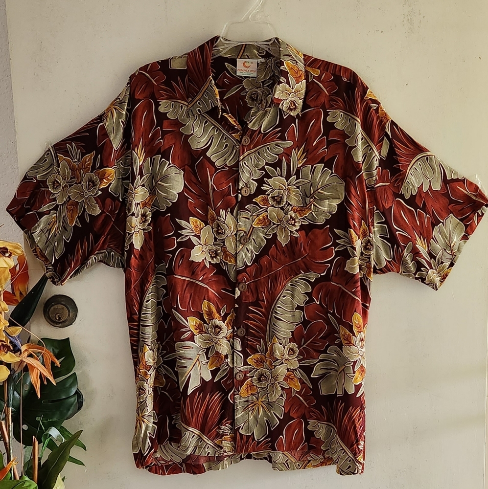 Pineapple Moon Hawaiian Large Shirt